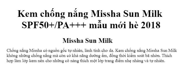 [Săn sale] Kem chống nắng Missha Sun milk mẫu mới