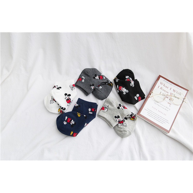 Tất cổ thấp Mivino vớ nam nữ cotton chuột Mickey dễ thương TN89