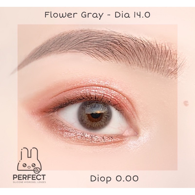Lens Mắt , Kính Áp Tròng  Không Độ , FLOWER GRAY , DIA 14.0 , Dành Cho Mắt Khô Yếu Giá Sale
