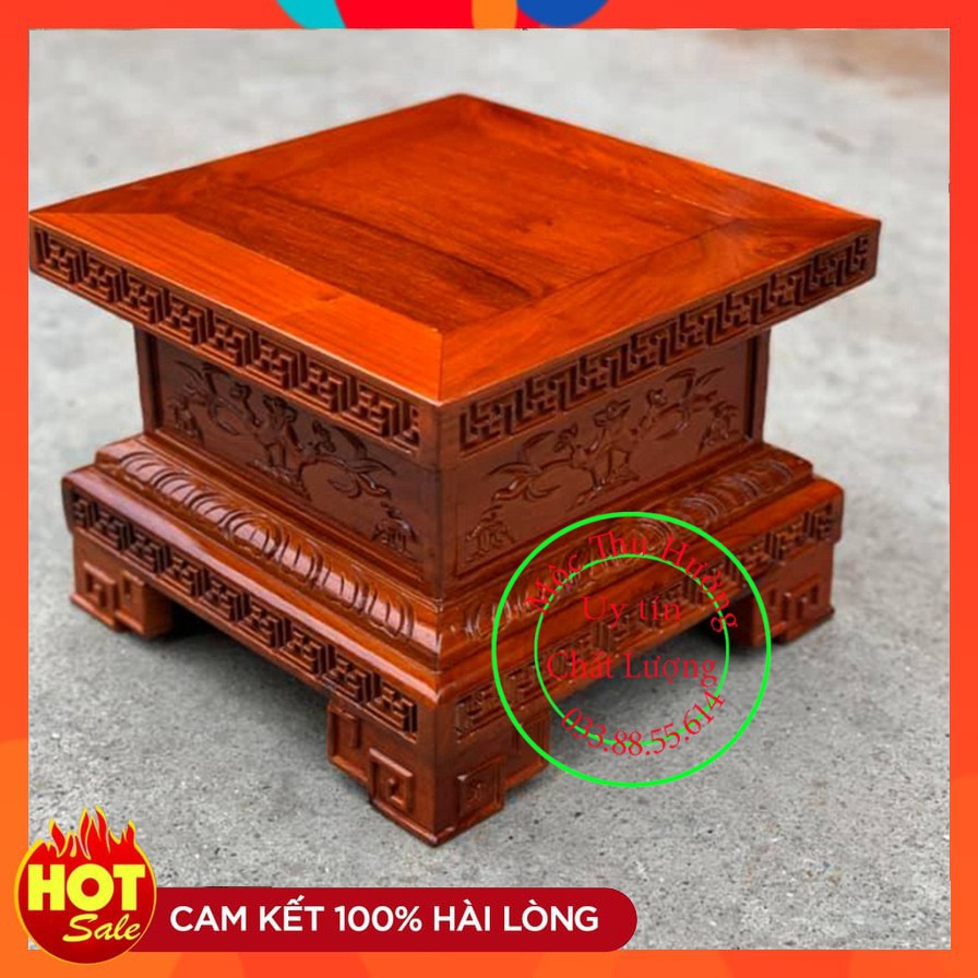 Kỷ vuông-Đô n chân loa-Đế kê tượng gỗ cao 20cm | BigBuy360 - bigbuy360.vn