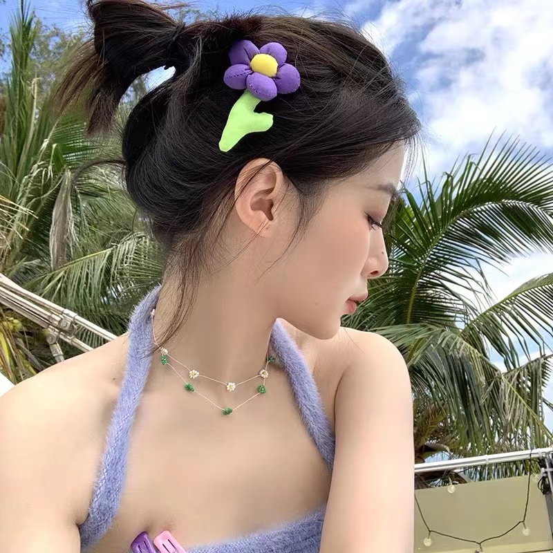 Kẹp Tóc Mỏ Vịt Đính Hoa Xinh Xắn Cho Bạn Gái