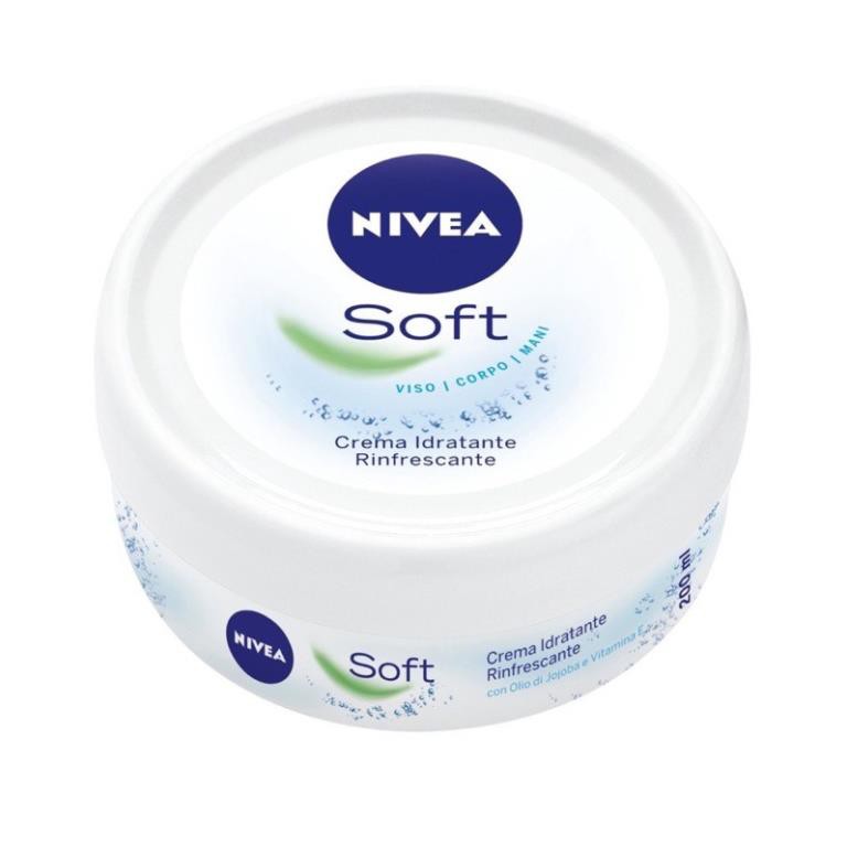 Kem dưỡng ẩm, dưỡng da, chống nẻ Nivea Soft của Đức dùng cho mặt và toàn thân 200ml