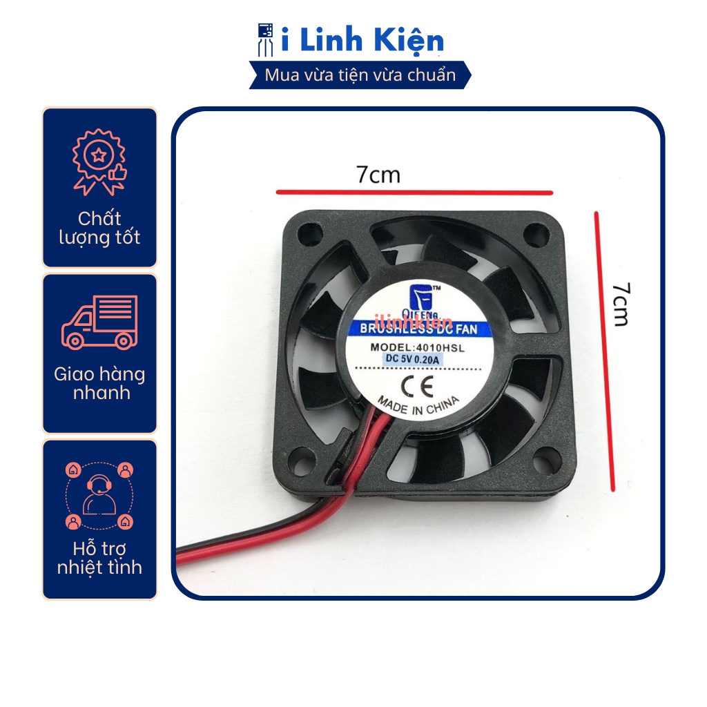 Quạt tản nhiệt 5V làm mát cho máy tính laptop kích thước 7x7x2.5cm
