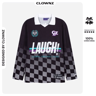 Áo bóng đá local brand Clownz CheckerBoard phiên bản dài tay màu đen