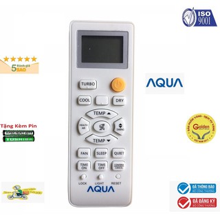 Điều khiển điều hòa Aqua có nút TURBO,Remote điều hòa Aqua có TURBO