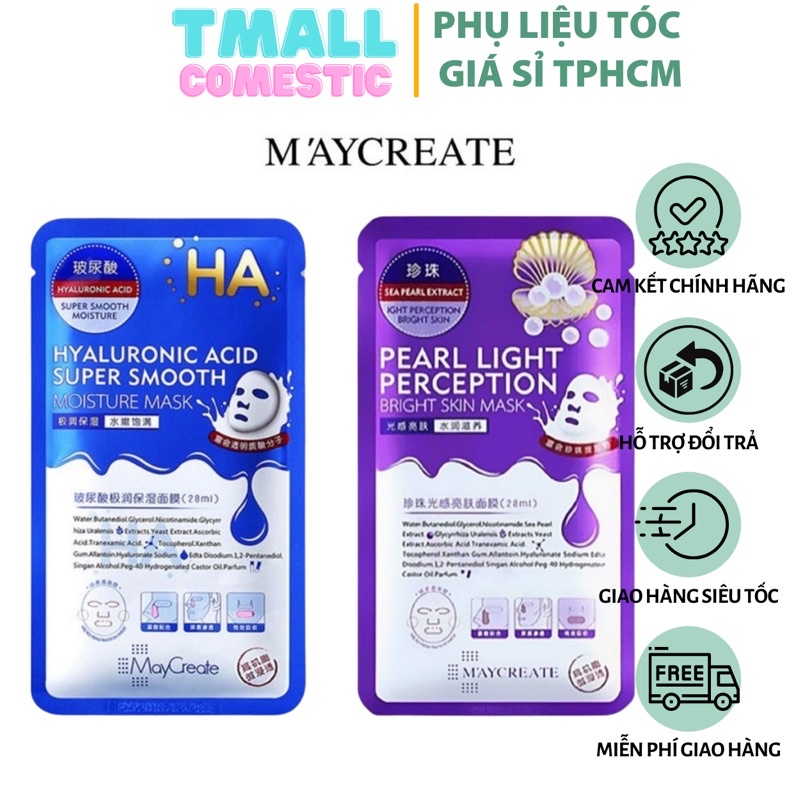 Mặt Nạ Dưỡng Ẩm Dưỡng Trắng Da HA Maycreate Mask Ha 1 miếng Hàng Nội Địa Trung