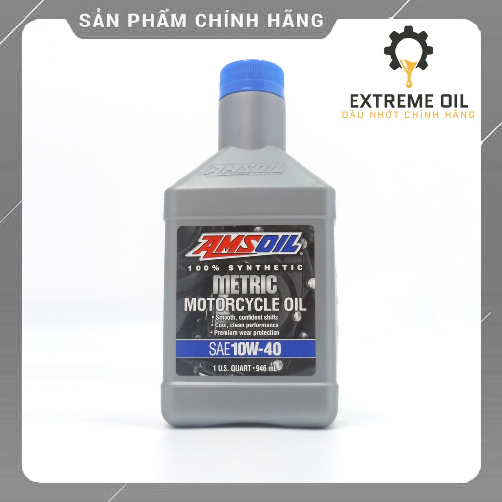 Nhớt Amsoil Metric 10W40 100% Synthetic, dầu nhớt xe số tay côn