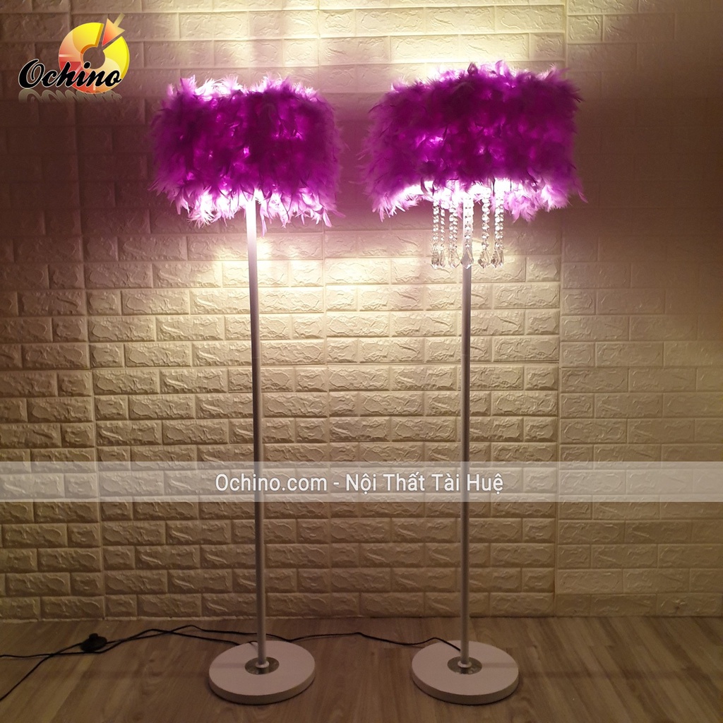 Đèn Ngủ Lông Vũ Chụp Hình Sang Chảnh Cao 1M48 (Ảnh Thật Và Video)