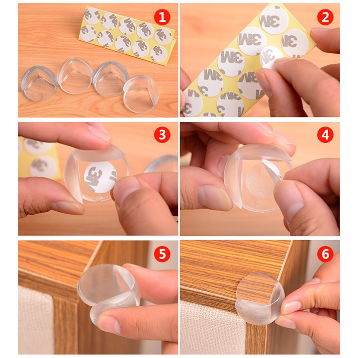 HCM - Combo 4 cục silicon bọc cạnh góc bàn dán 3M siêu chắc bảo vệ trẻ vui chơi thoải mái yên tâm