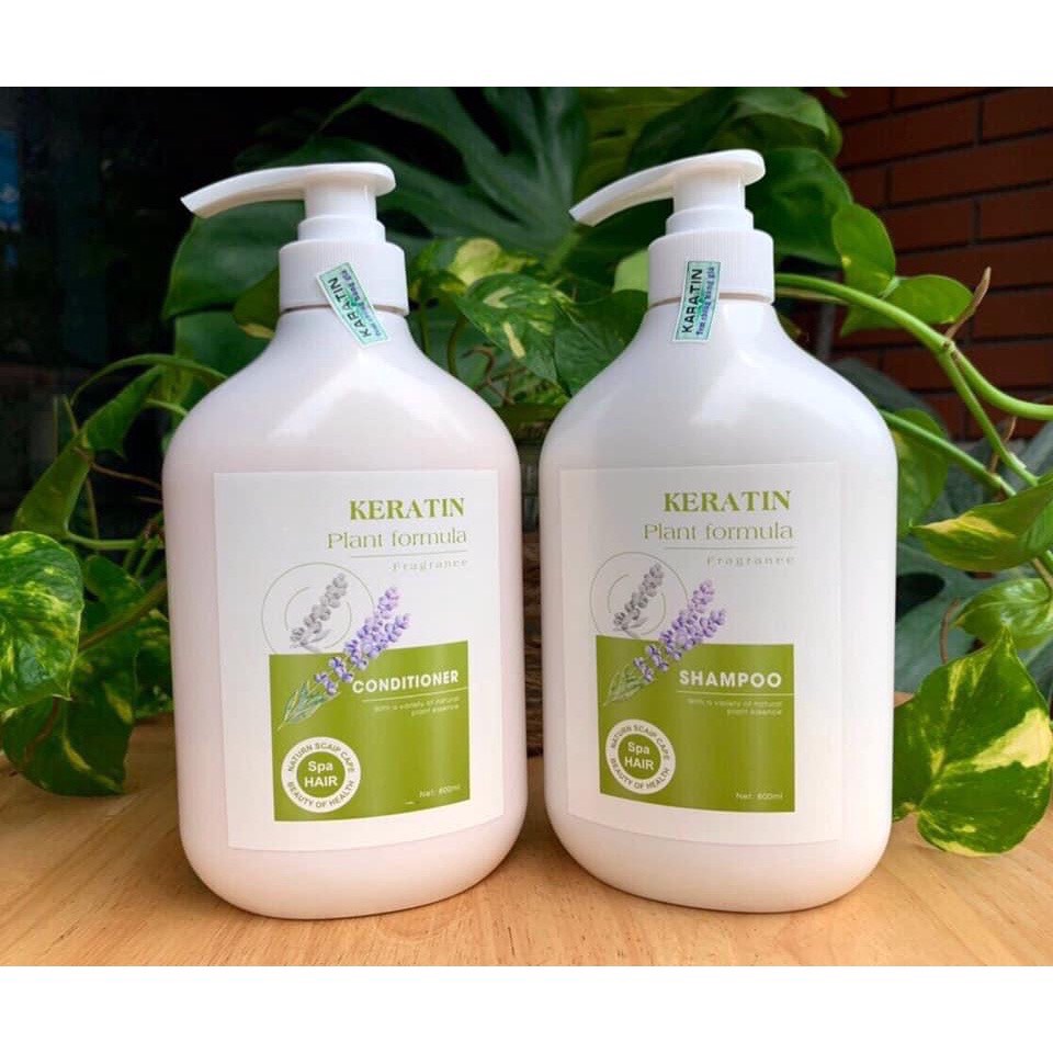 Cặp Dầu Gội Xả Keratin Hoa Oải Hương | Phục hồi Tóc Khô Xơ, Ngăn Rụng Tóc.