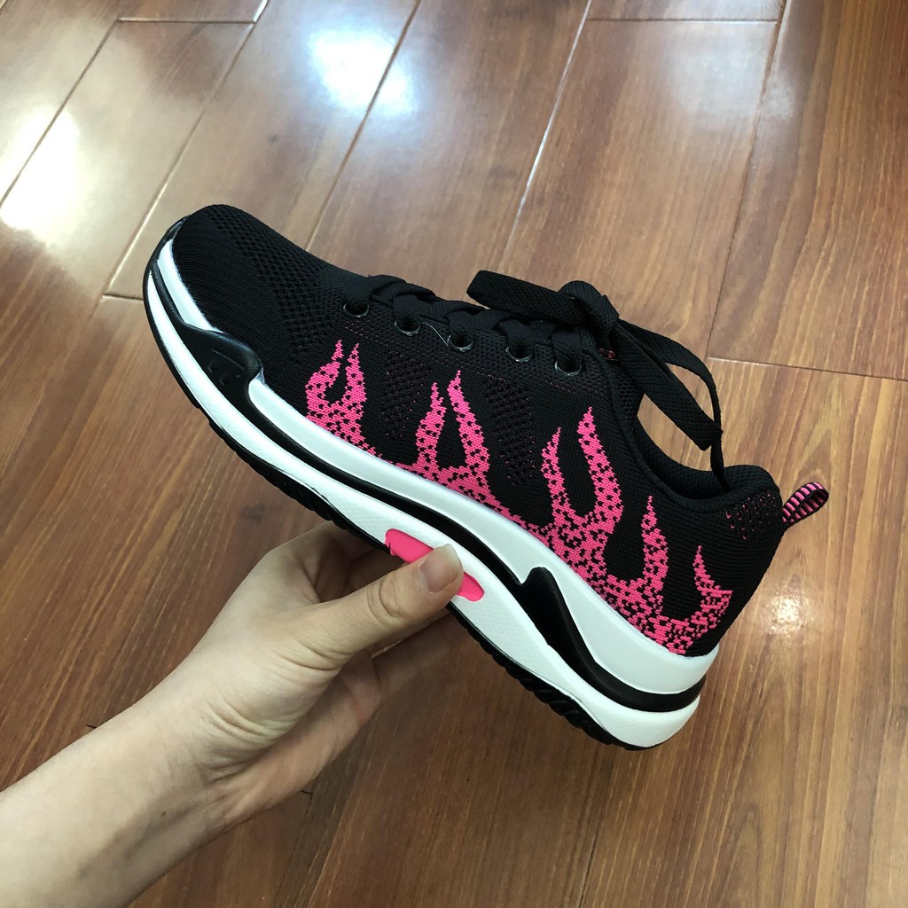 [Full box chính hãng] Giày sneaker nữ màu đen phối hồng giá rẻ, giày thể thao nữ đẹp, giày nữ đế cao mẫu hot 2020