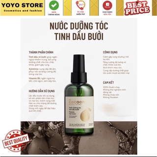 Cocoon xịt dưỡng bưởi kích thích mọc tóc tinh dầu vỏ bưởi Pomelo Cocoon 140ml Yoyo Store