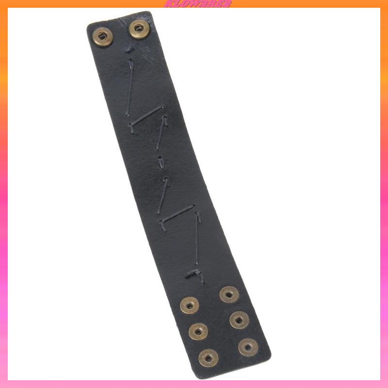 Kloware2] Vòng Tay Da Bản Rộng Màu Đen Phong Cách Punk Rock Cho Nam Và Nữ