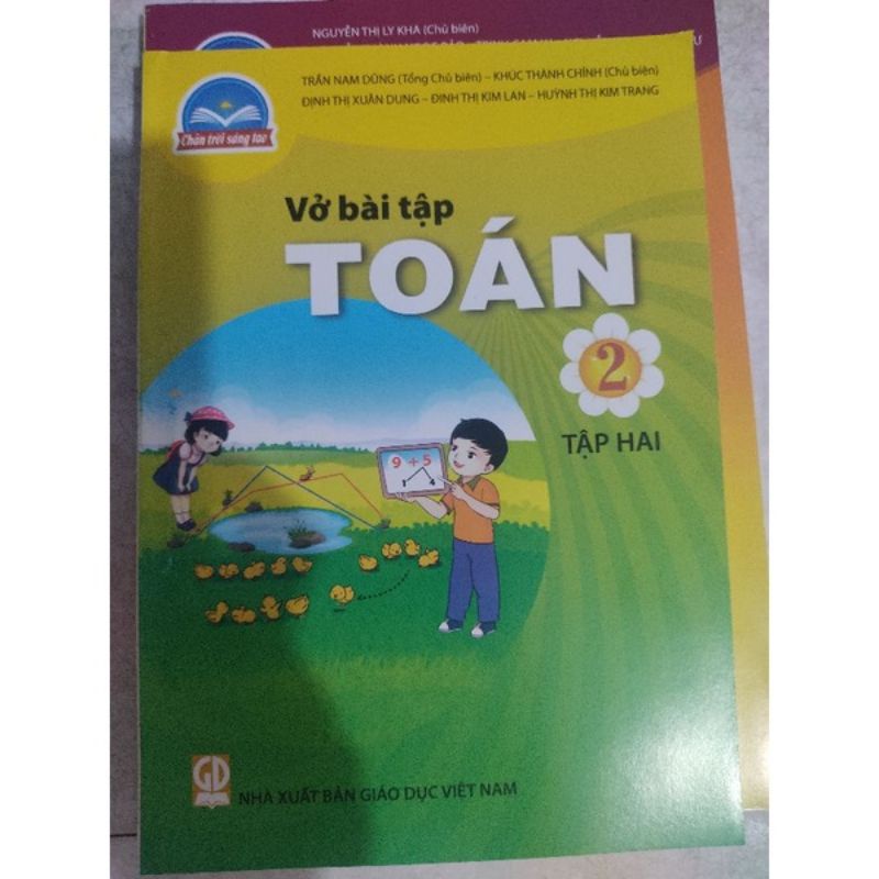 vở bài tập toán lớp 2 tập 2(bao kính, nhãn dán)