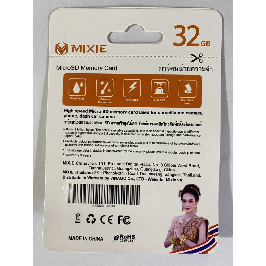 THẺ NHỚ MIXIE 64GB MICRO TF TỐC ĐỘ 95MB/S GHI 70M/S, hàng chính hãng | BigBuy360 - bigbuy360.vn