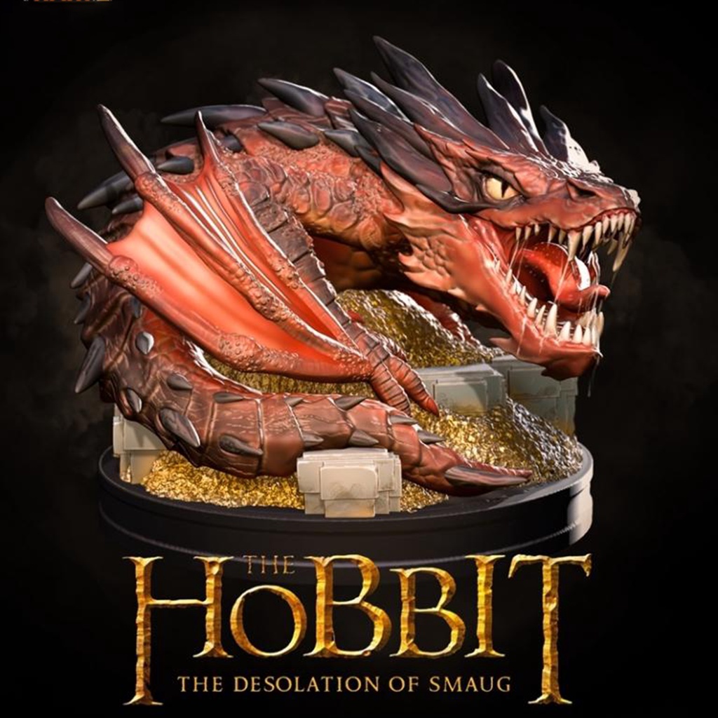 Mô Hình Rồng Smaug The Hobbit Bằng Chất Liệu Nhựa Resin - Cao 7cm