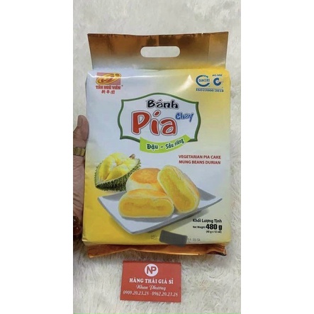 Bánh Pía Đậu Sầu Riêng Chay Tân Huê Viên Túi 12 Bánh