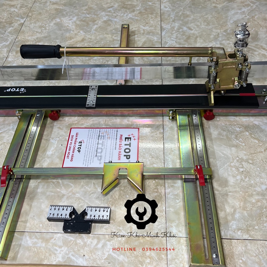 [Chính Hãng] Bàn cắt gạch men ETOP loại 1M có tia laser, Máy cắt gạch đẩy tay 30 vòng bi tự động đổ dầu