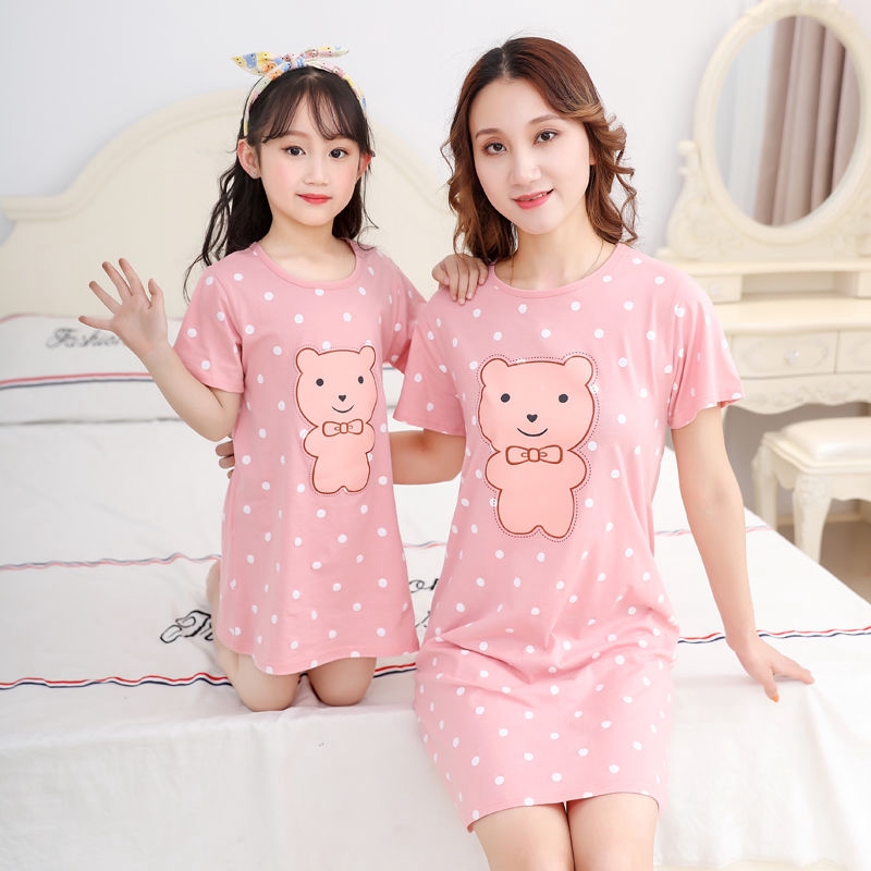 Bộ Đồ Ngủ Cotton Ngắn Tay Xinh Xắn Dành Cho Bé Gái