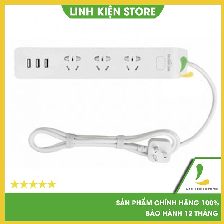 Ổ cắm điện thông minh Broadlink MP2 - 1 đổi 1 - ổ cắm WIFI, điều khiển từ xa thông minh, có cổng USB- Bảo hành 12 tháng