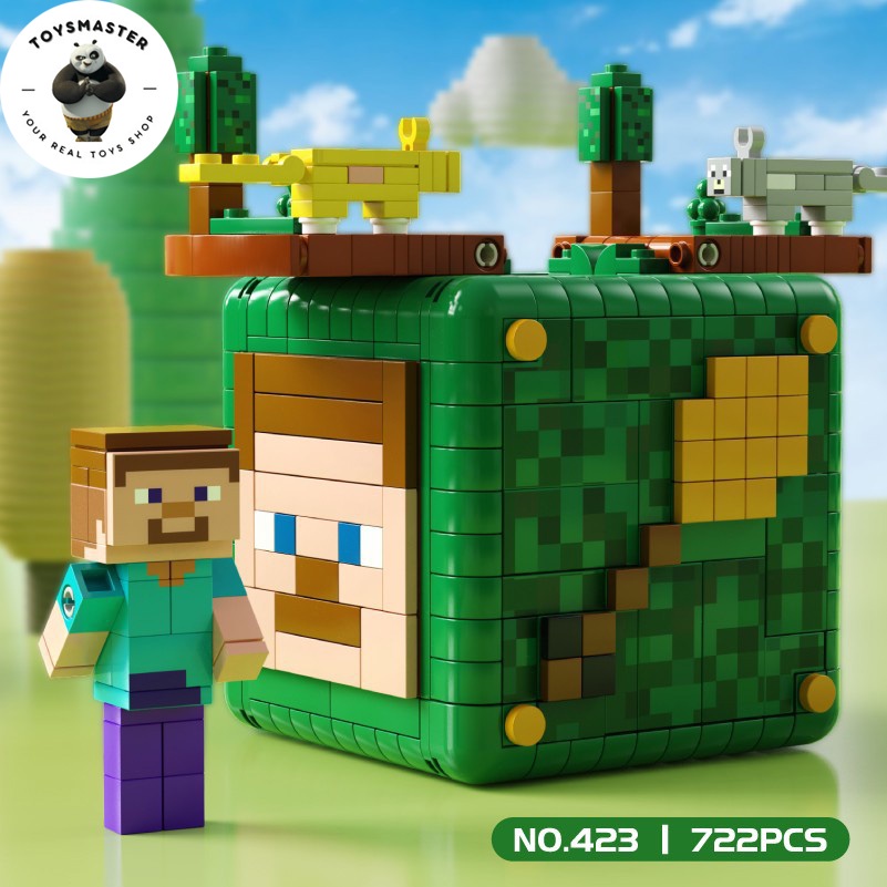 Đồ Chơi Lắp Ráp Xếp Hình Minecraft Mô Hình Chiếc Hộp Thế Giới Bí Ẩn Mystery Box No.423 Với 722 Mảnh Ghép