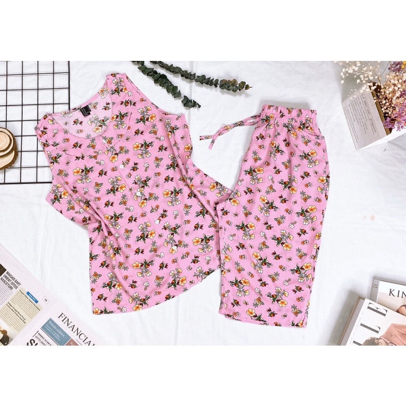 [Size 2] Bộ đồ Tole cổ tim quần lửng F.21