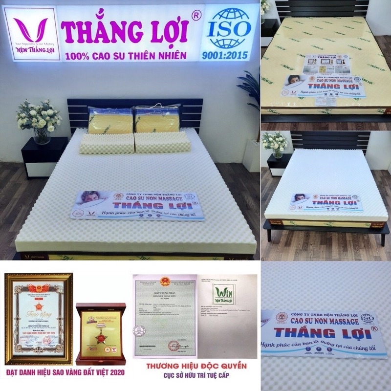 nệm cao su non massage thắng lợi đủ kích thước 1m size 2m2