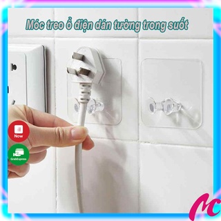 Set 2 Móc Treo Ổ Điện Dán Tường Trong Suốt_MC795