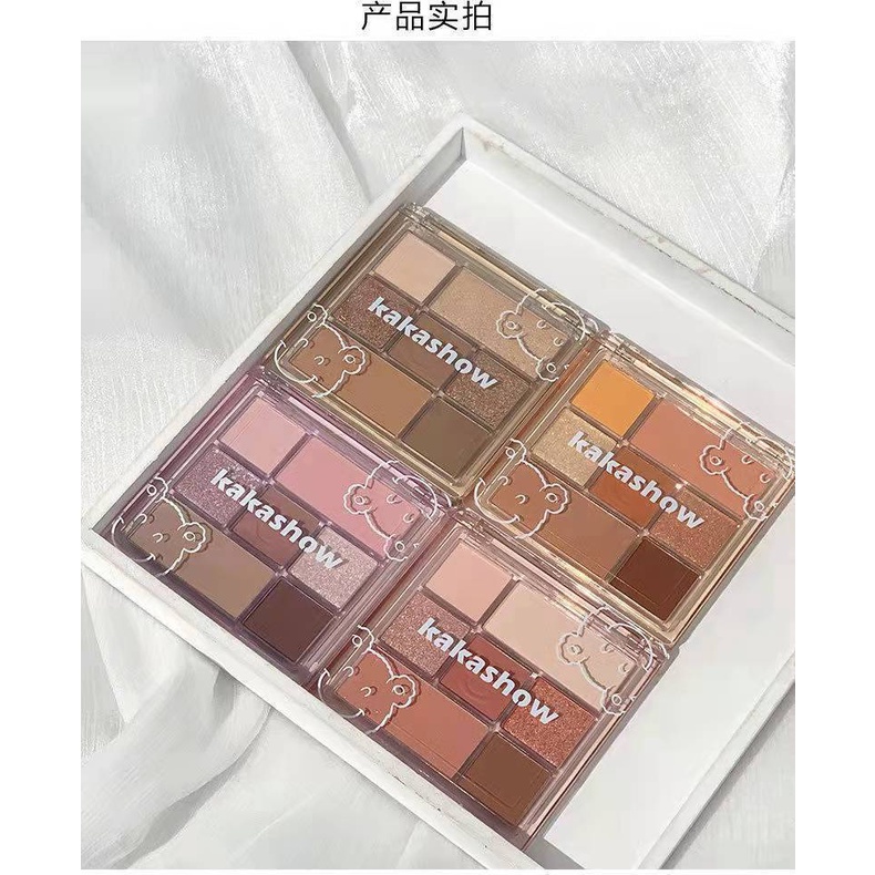 bảng mắt nội địa trung Bảng Phấn Mắt Bảy Màu Sắc Hiệu Ứng Lì / Ánh Ngọc Trai Có Độ Bóng Cao