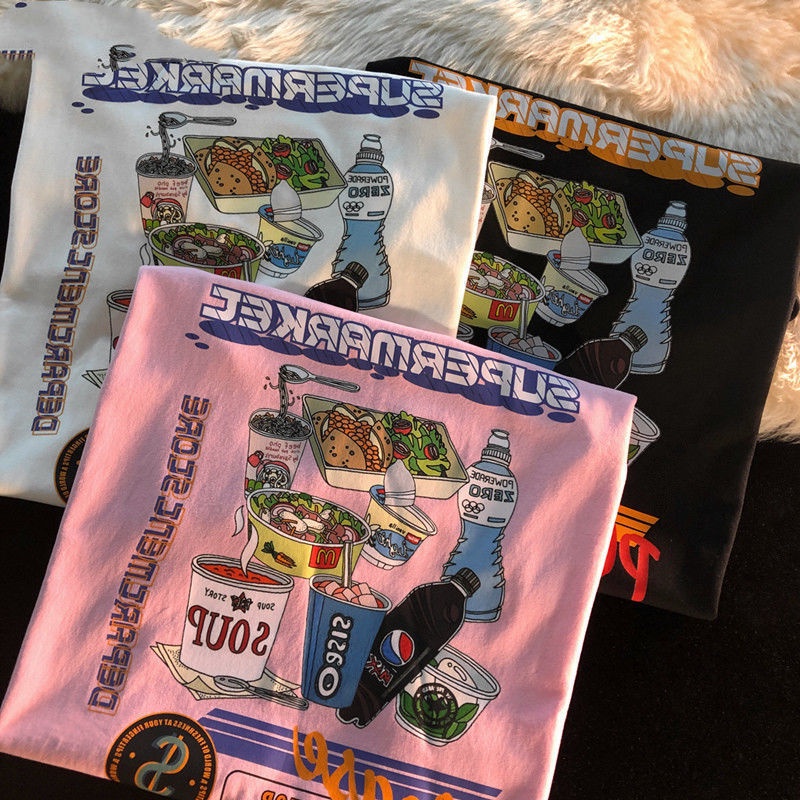 Áo Thun 100% Cotton Ngắn Tay Dáng Rộng Thời Trang Mùa Hè Dành Cho Nữ