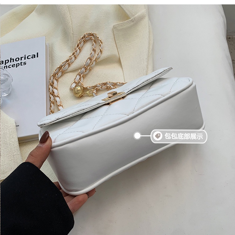 Túi Đeo Chéo Dáng Vuông Nhỏ Phối Dây Xích Thời Trang Mùa Hè Mới 2022 Cho Nữ