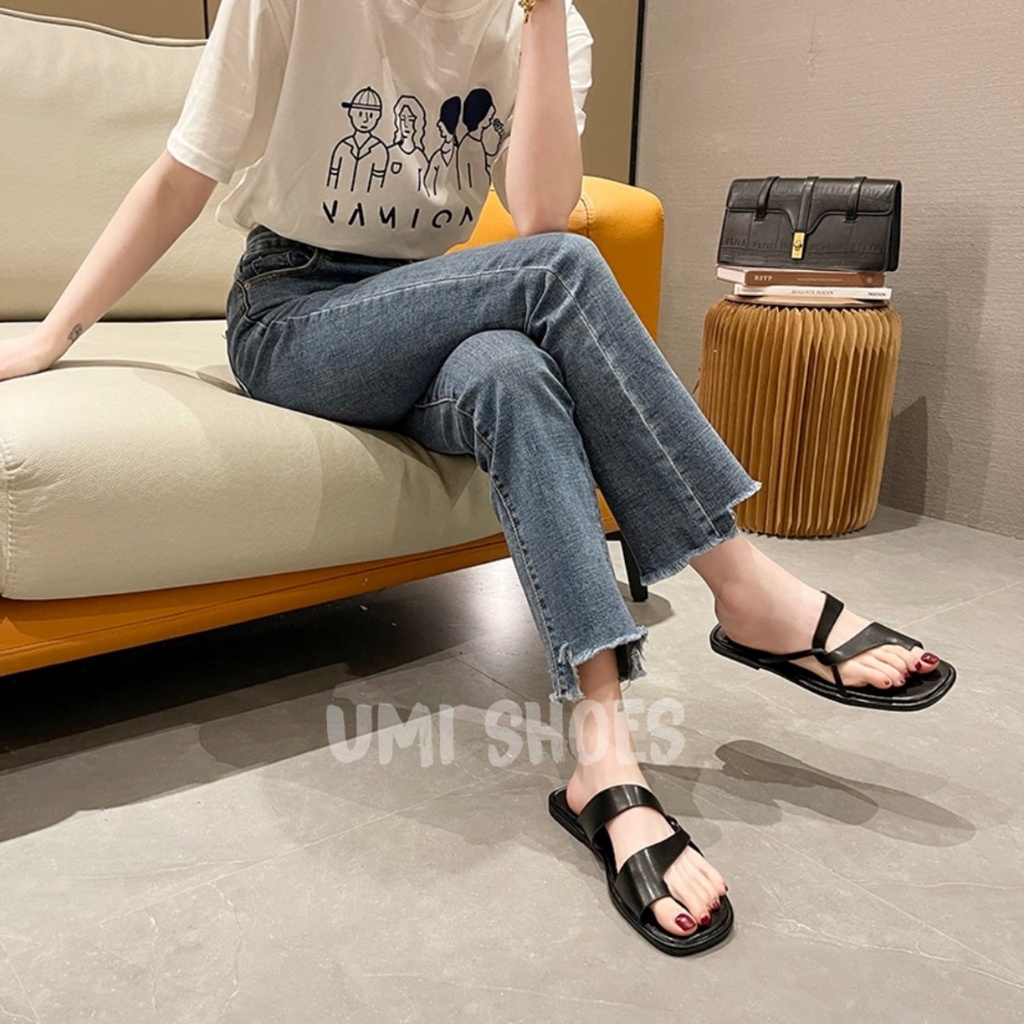 [NOWSHIP] Dép Xỏ Ngón Nữ Lê Đế Bệt Quai Đan Xoắn Mới Hot Thời Trang Mũi Vuông Kẹp đi học đi chơi biển mũi vuông xinh đẹp