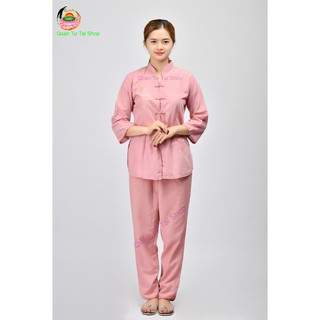 Bộ quần áo phật tử đi chùa cổ tàu thêu hoa sen đẹp - bo quan ao phat tu co tau theu hoa sen _ Shop phong thuỷ & đời sống