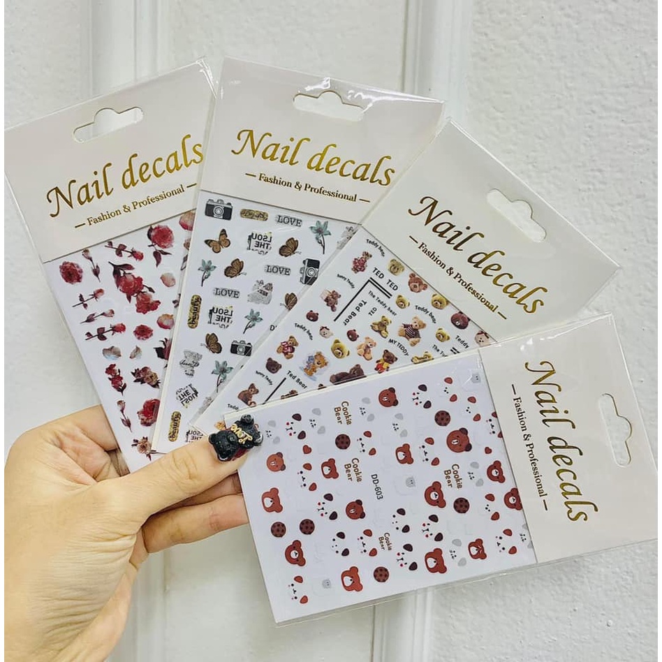Dán móng tay hoạt hình gấu , công chúa các loại dán móng tay làm nails