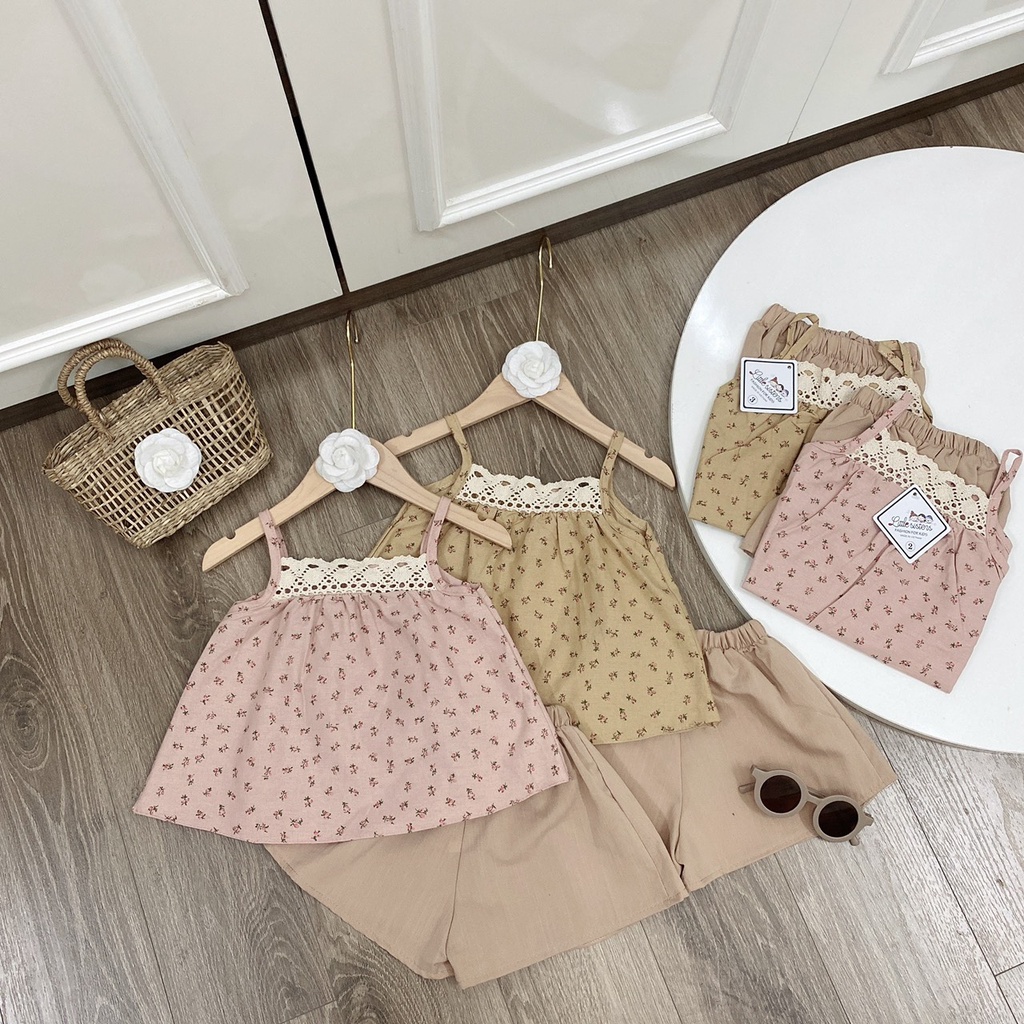 Bộ 2 dây hoa nhí cổ phối ren cho bé gái, size đại
