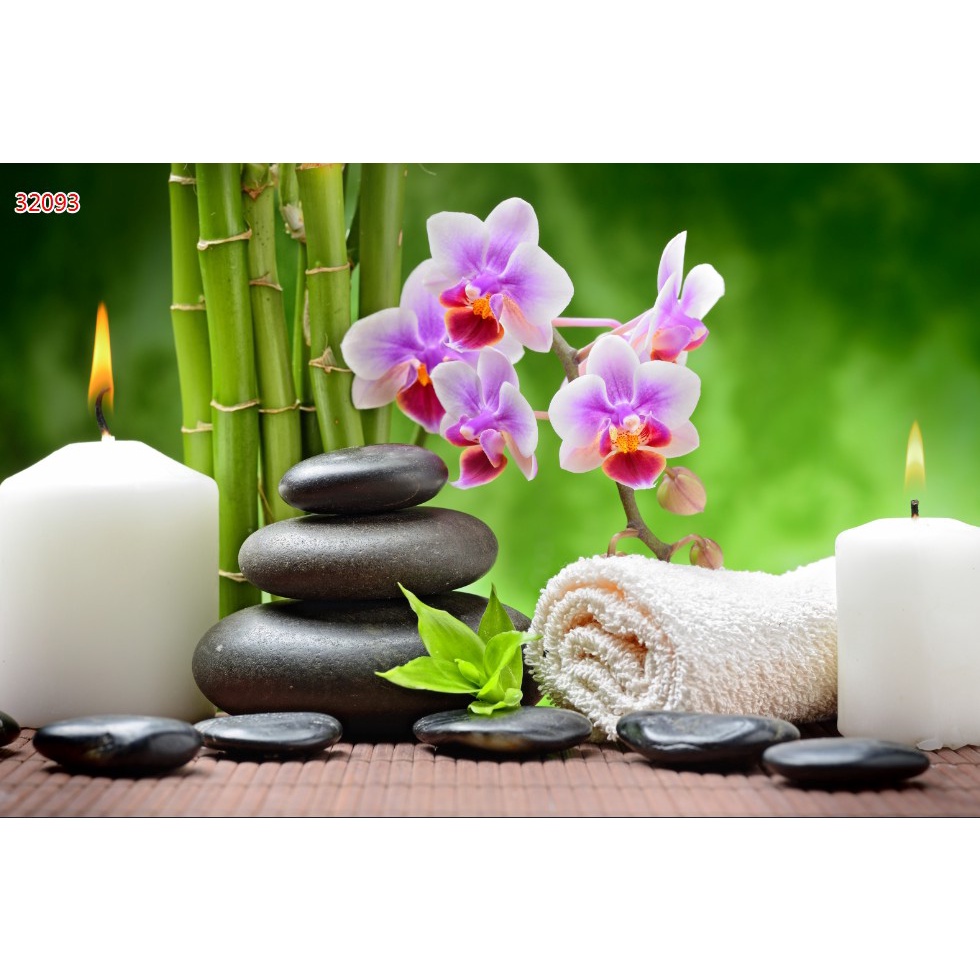 Tranh decal PP dán tường trang trí quán làm đẹp Spa - Dưỡng sinh - Thẩm mỹ