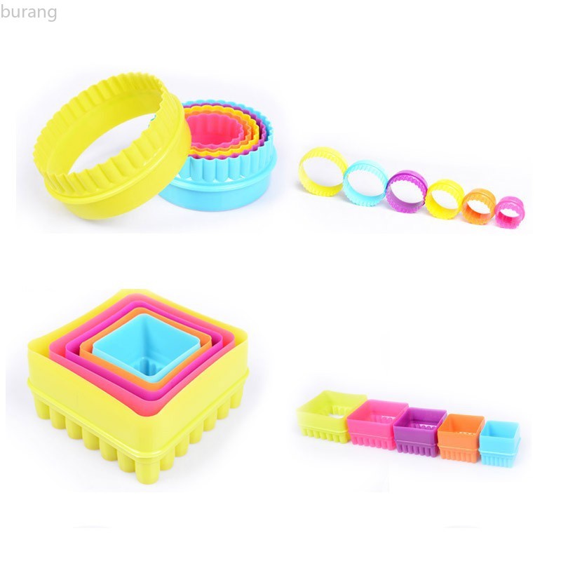 Set khuôn làm bánh bằng nhựa nhiều hình dạng và màu sắc