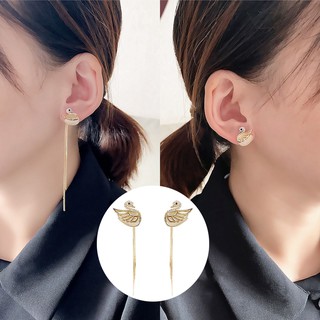Bông tai thiên nga kiểu ngọc mắt mèo, chất sáng, cá tính, nổi bật - Khuyên tai nữ BT176