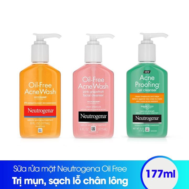 Sữa Rửa Mặt Neutrogena Oil-Free Acne Wash 177ml - 269ml