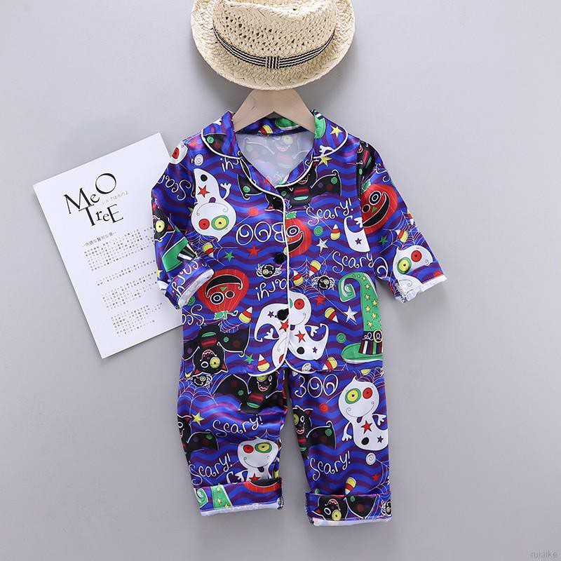 Bộ Đồ Ngủ Pijama Dài Tay Họa Tiết Giáng Sinh Cho Bé Từ 0-12 Tuổi