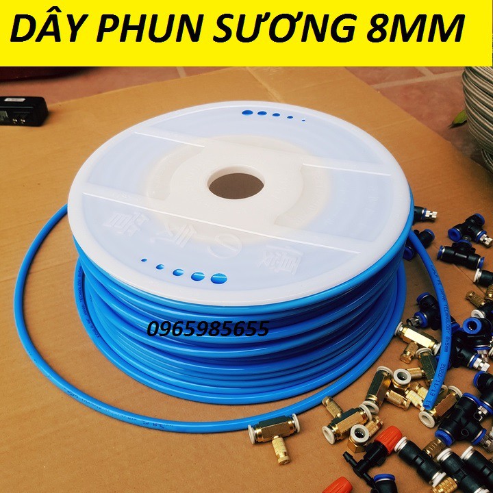 Dây Phun Sương 5,10,15,20,25M Đường Kính 8mm Chất Liệu Nhựa PE