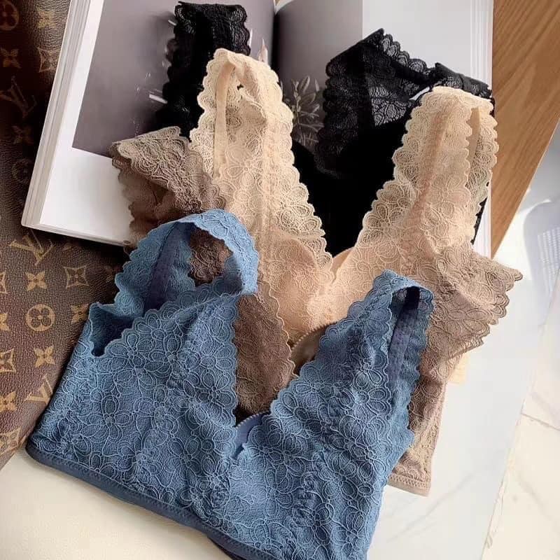 Áo lót nữ bra cài trước phối ren sau có đệm dày siêu nâng đỡ ngực