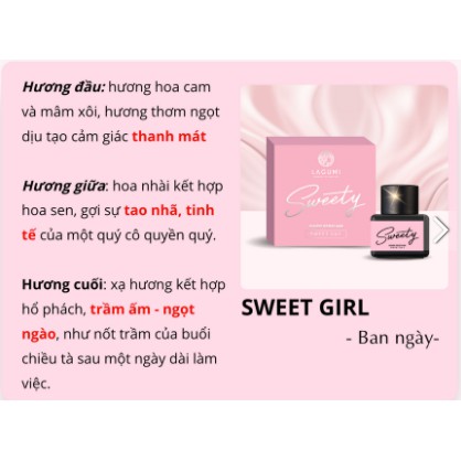 Nước hoa vùng kín Lagumi Sweety cho nữ dưỡng ẩm, giảm thâm, giảm lão hóa 5ml