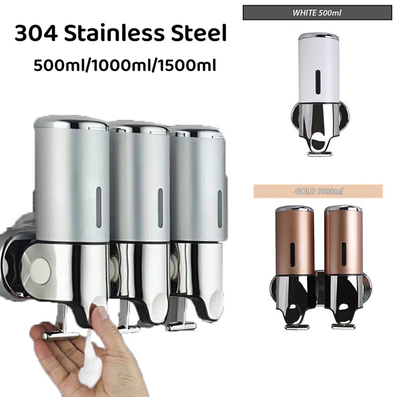 Hộp Đựng Xà Phòng/Dầu Gội/Sữa Tắm/Dưỡng Thể 3 Trong 1 Gắn Tường Tiện Dụng Cho Phòng Tắm