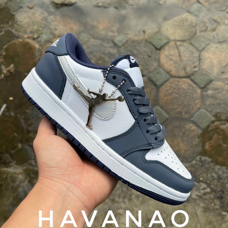 Giày Jordan xanh than móc bạc  ❤️TẶNG KÈM DÂY GIÀY❤️  giày jordan 1 cổ thấp hàng 11  thể thao nam nữ sneaker cao cấp