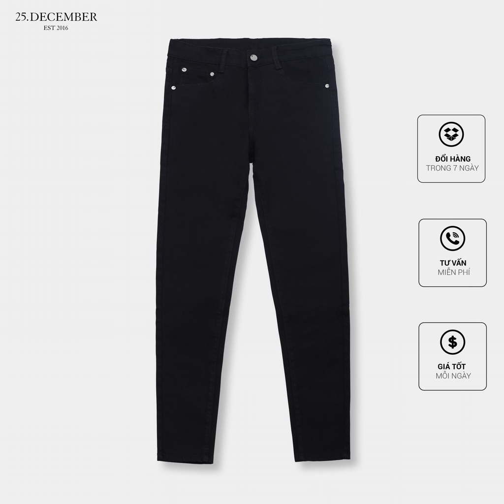 Quần Jean nam đen trơn, chất liệu vải Jean cao cấp  - Thương hiệu 25.December mã QJTK8929 | BigBuy360 - bigbuy360.vn