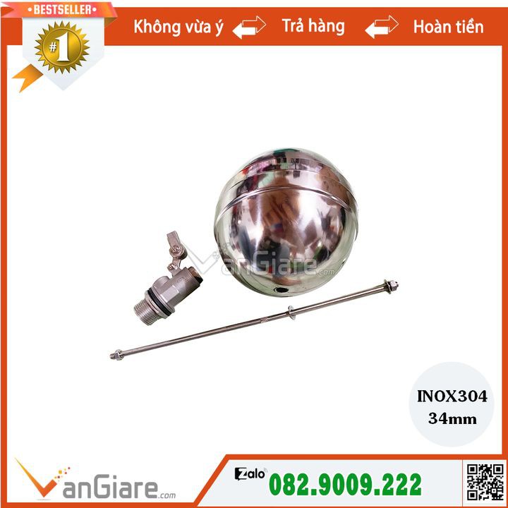 Van phao cơ Inox 304 34 Đài Loan (Tốt)