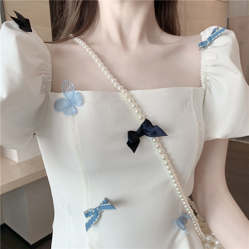 FREESHIP / CÓ ẢNH THẬT Váy trắng/Đầm trắng Ulzzang cổ U tay bồng Hàn Quốc