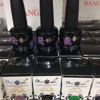 base top, cứng móng Gelish đen, bộ 3 hoa hồng đen