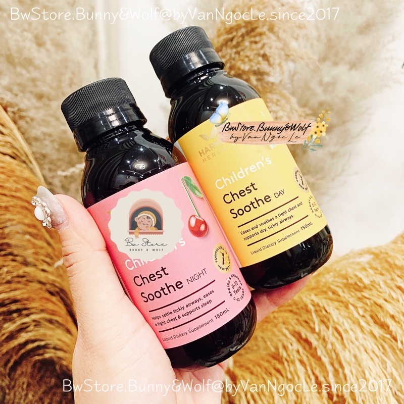 Siro Ho Đêm Harker Herbals Children's Chest Soothe Night 150ml - New Zealand [ Hàng Air - BW Store ]